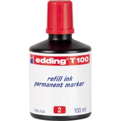 Permanent mastilo Edding T-100, 100ml Edding crvena