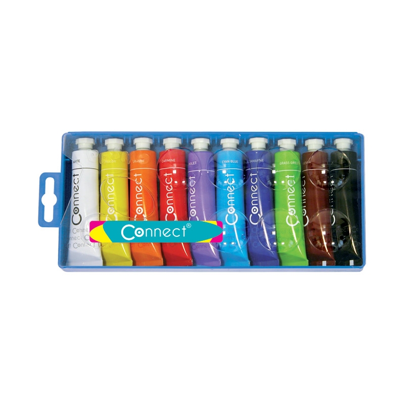 Boja tempera 18ml aluminijumska tuba 10boja/pvc Connect 7847 blister