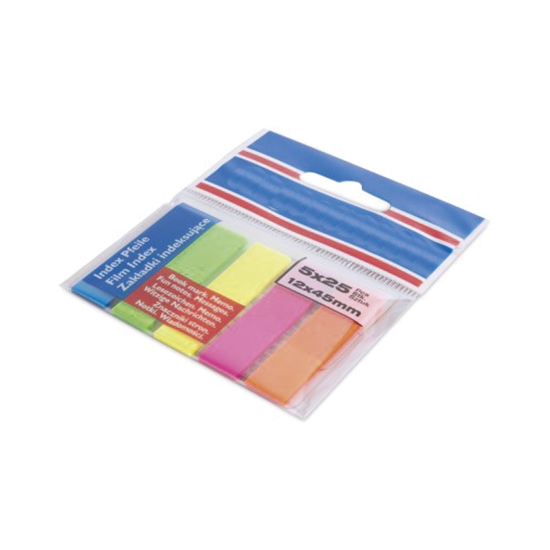 Zastavica 12x45mm odlepljiva 5x25L Donau 7577001PL-99 neon sortirano blister