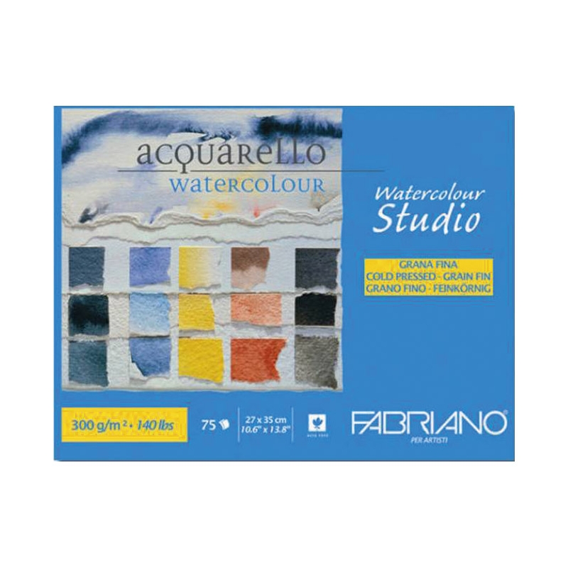 Blok Watercolour Studio Maxi 27x35cm 75L 300g (cold pressed/grana fina) Fabriano 75302735