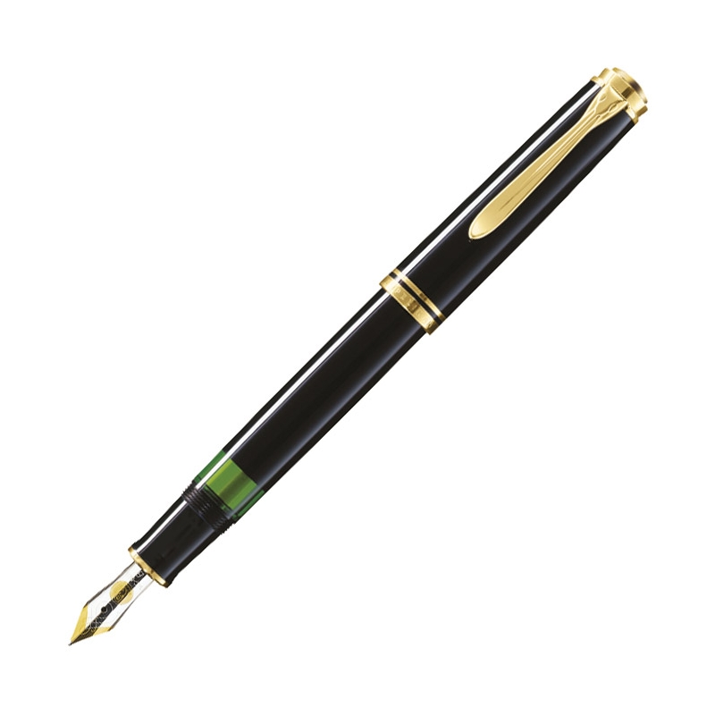 Nalivpero Souveran M600 (M)+kožna bela futrola+poklon kutija G30 Pelikan 980136 crno