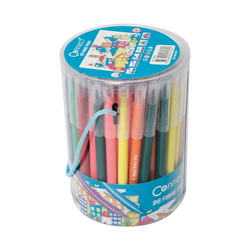 Flomaster školski 96boja (12boja po 8kom) pvc čaša Connect 17870