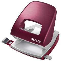 Bušač 2 rupe do  30 listova Metal Style Leitz 50060128 crveni (garnet)