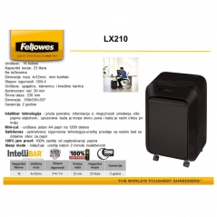 Uništivač dokumentacije (mini) LX210 Fellowes 5502501 crni