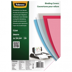 Korice za spiralno koričenje PET 150my pvc A4 pk100 Fellowes 5384501 providne