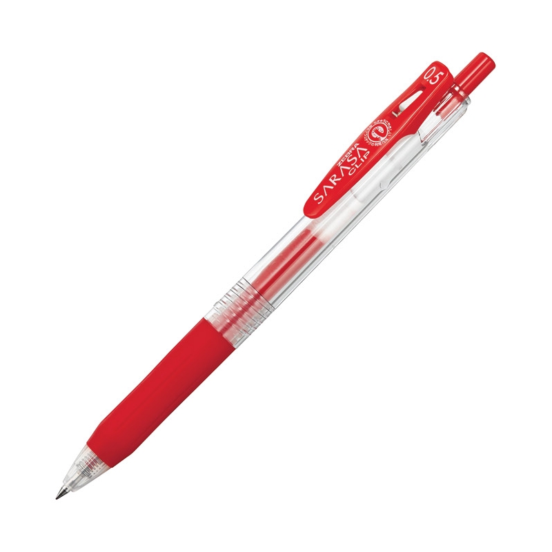 Roler gel 0,5mm sa gumenim gripom (uložak crveni) Sarasa Clip Zebra 14313 crveni