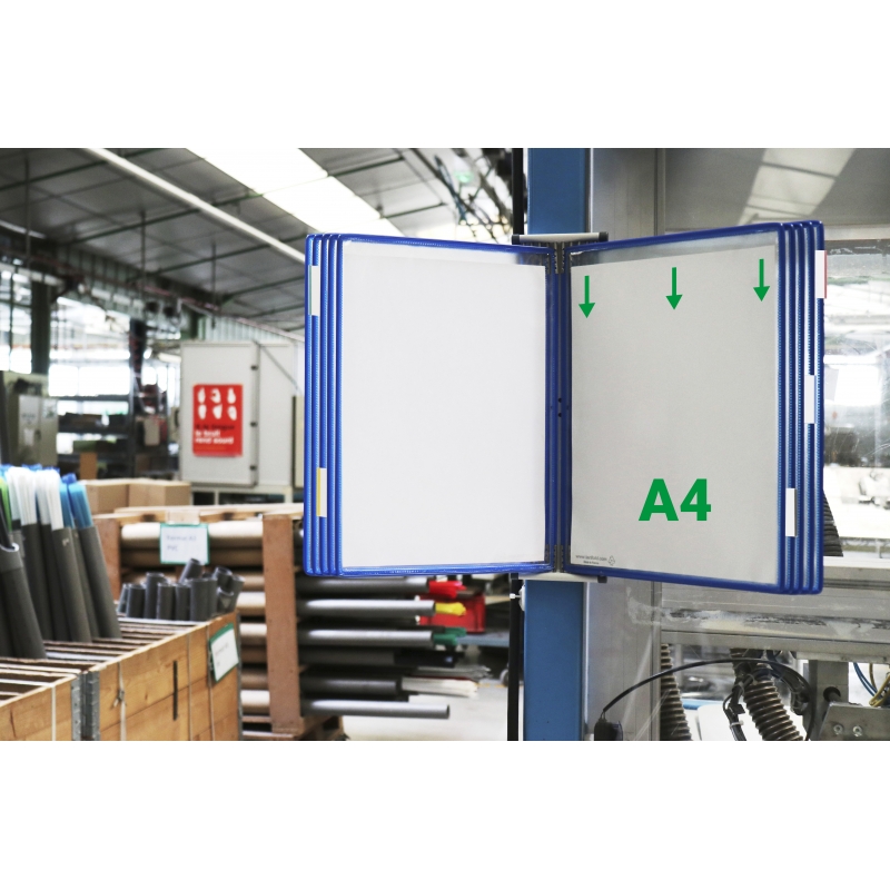 Stalak zidni čelični sa 10 plavih ramova A4 Tarifold-Djois Tarifold