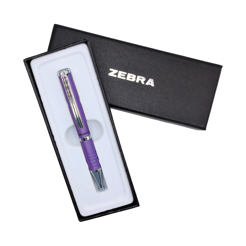 Olovka hemijska teleskopska 0,7mm u poklon kutiji SL-F1 Zebra 23478-24 ljubičasta-srebrna