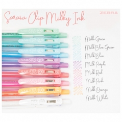 Roler gel 0,5mm sa gumenim gripom (uložak pastelno zeleni) Sarasa Clip Milk Zebra 35044 pastelno zeleni