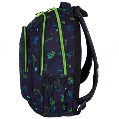 Ranac đački anatomski 2zipa 1džep veći AB300 Skate Lifestyle 24.Head 502024115 crno-zeleni