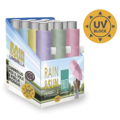 Kišobran ručni sklopivi (RAIN&SUN) Extra Slim UV50+ Time Perletti 26409 sortirano