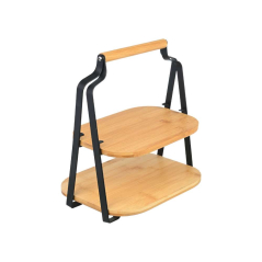 ESTIA ES01-20811 POSLUŽAVNIK ZA SERVIRANJE NA 2 NIVOA BAMBUS METAL  20X26X28CM
