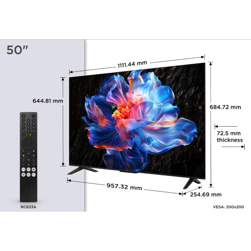 Televizor TCL 50V6C/LED/50"/4K UHD/60Hz/Google TV/crna