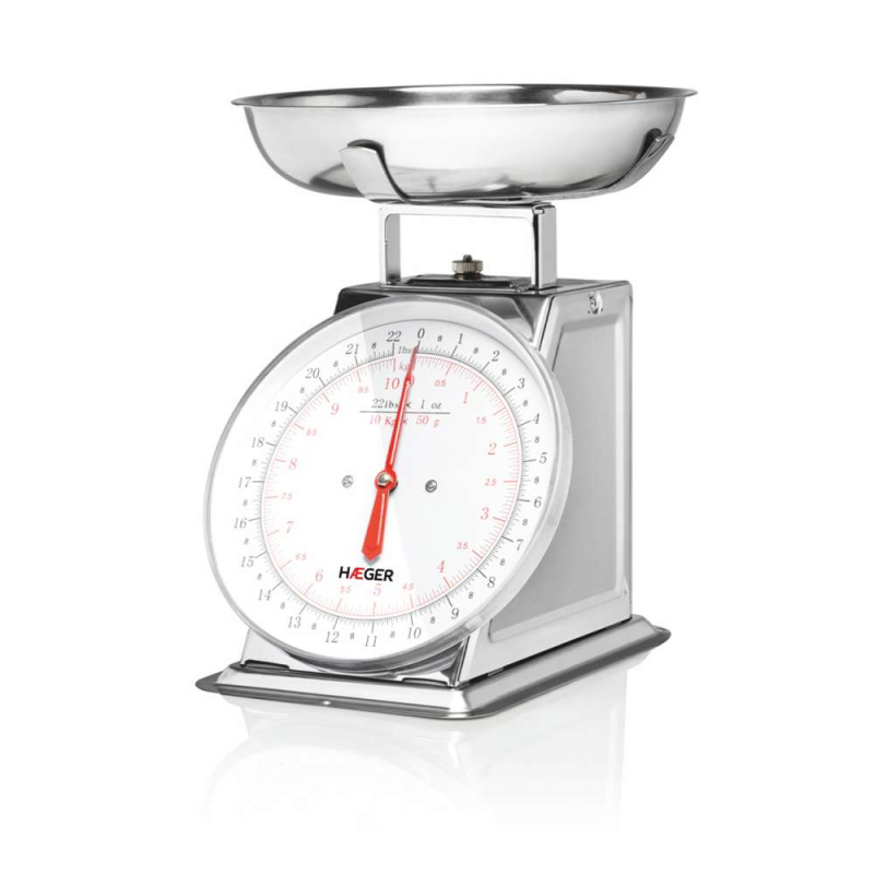 HAEGER KS-10S.014A MEHANIČKA KUHINJSKA VAGA SA POSUDOM 10KG INOX
