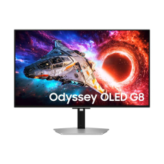 Monitor SAMSUNG LS32HG800SUXEN 32"/OLED/3840x2160/240Hz/0.03ms/HDMIx2,DP,USB-C/G-sync/pivot/srebrna